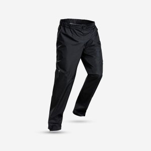 Quechua Men's Hiking Lightweight Waterproof Overtrousers MH500 - Black