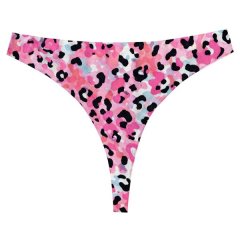 Seamless Women Underwear Thongs No Show Ladies Thong Leopard Print Pink