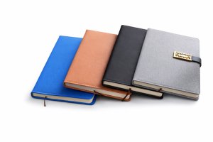 A5 PU Leather Notebook with Gold Metal Clasp - Assorted Color-100 Pgs-4 Pcs