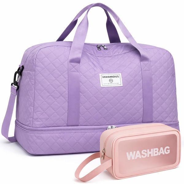 Quilted Fashionable Large Capacity Travel Gym Duffel Bag With Toiletry Bag