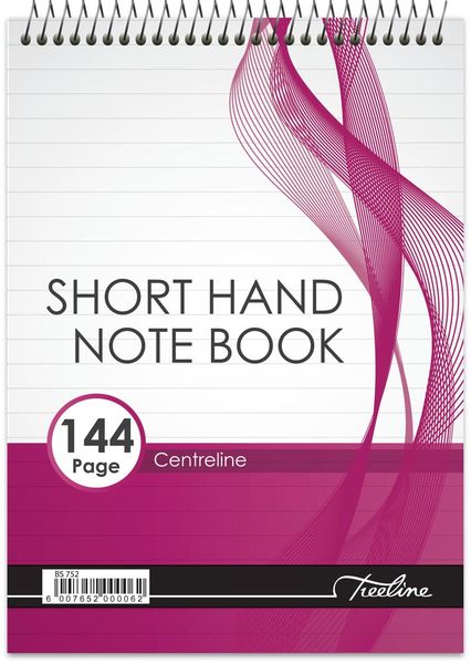 Treeline A5 Top Bound 144 pg Short Hand Note Book Feint Centreline Pack of 10