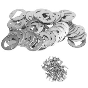 Bottle Opener Insert,Stainless Steel Round DIY Bottle Opener- 50 Set
