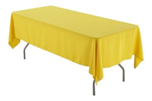SAER 10 Seater Rectangular Short Yellow Tablecloth