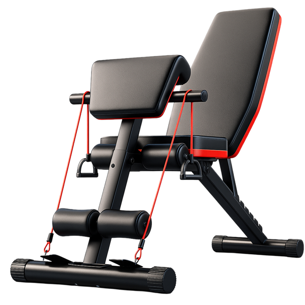 Fitness Bench - Multipurpose, Adjustable, Strong - Black