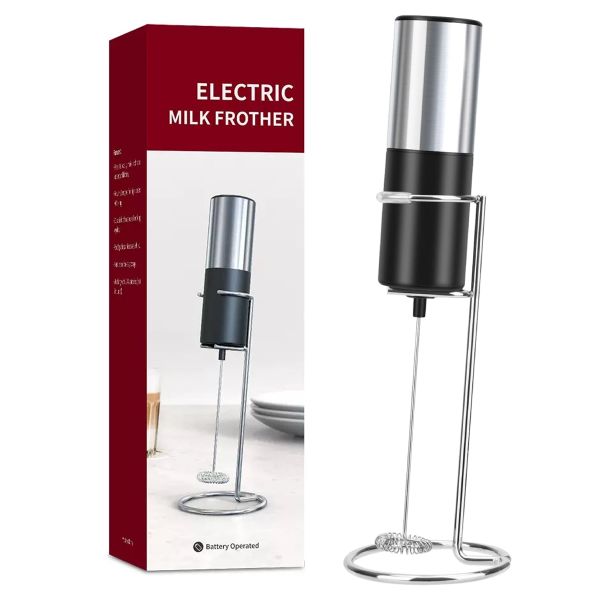 Milk Frother with Stand Battery Operated Foam Maker Hand Frother for Coffee