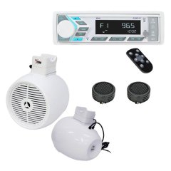 Marine Media Player with 6.5" Marine 200w Tower Speakers &amp; Evo Tweeters