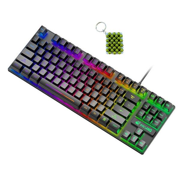Andowl Mechanical Keyboard with LED Lights -&amp; Key Holder
