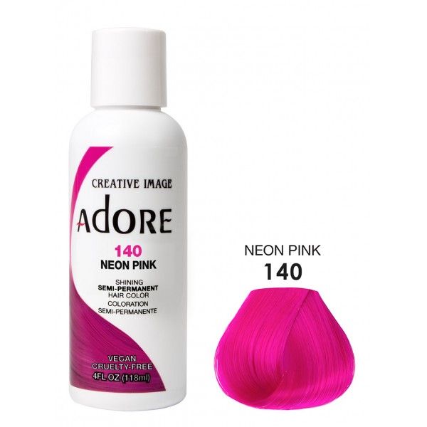 Adore Shining Semi Permanent Hair Colour, 140 Neon Pink