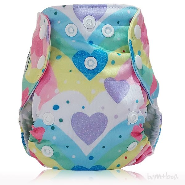 Newborn All-In-One Nappy - Heart