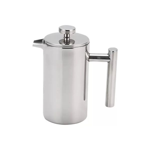 Stainless Steel Double-Wall French Press Coffee Maker Set with Hand-Drip Br