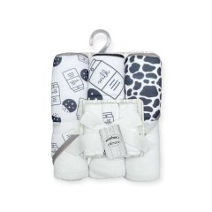 Mothers Choice Baby Hooded Towel &amp; Washcloth Set - Milk Bottle