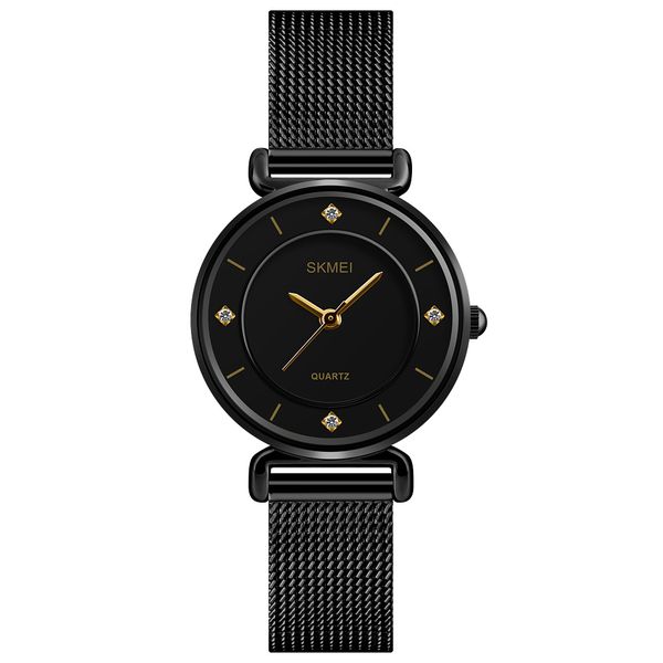 Ladies Minimalist Monaco Watch - Mesh bracelet Space Black