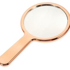 Large Aluminum Handheld Mirror - Rose Gold