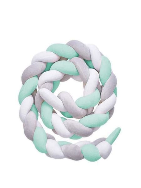 Baby Crib Cot Bumper - Grey/ Green