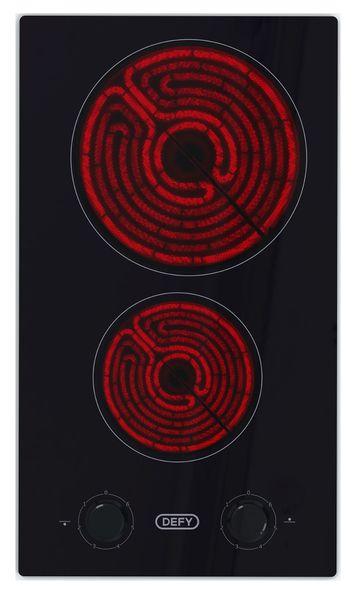 Defy DHD408 Domino Vitroceramic Hob with Control Panel - Black glass
