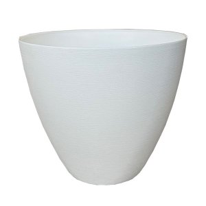 Garden Solutions Small Lightweight Plastic Willow Pot White 225 x 202.5 mm