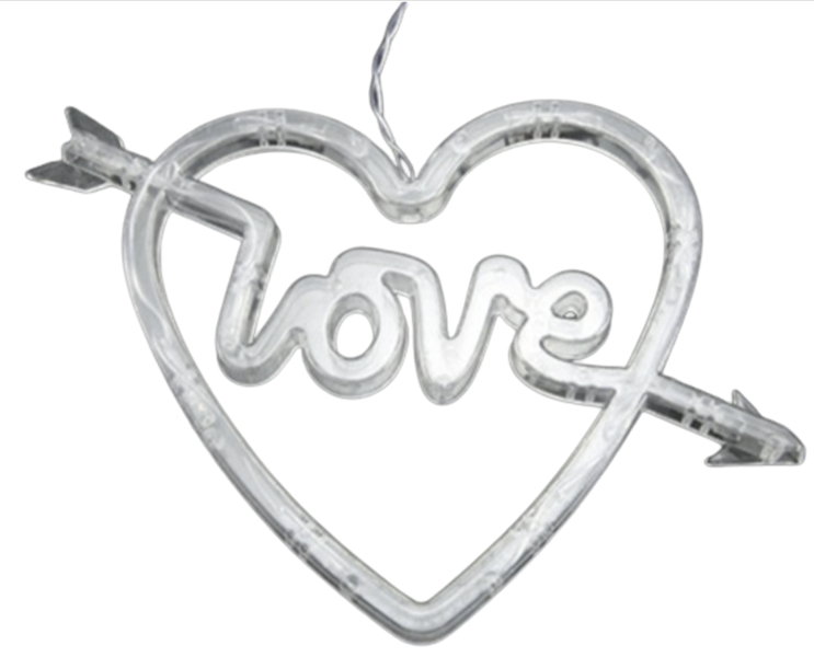 2.5m RGB LED Love Heart Curtain String Multicolour Lights