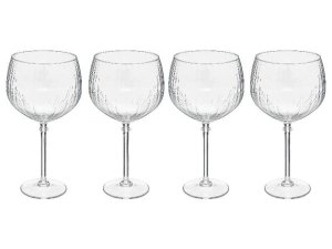 Secret de Gourmet Strie Gin Glass Set ×4 - Elegant 64 cl Cocktail Glasses