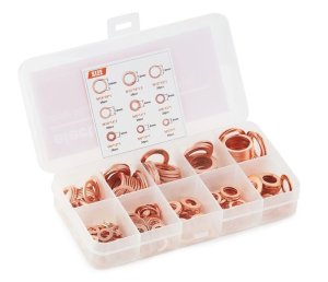 Electroid 200pc Copper Flat Washer Set (M5 - M14)