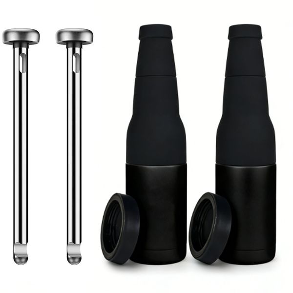 4 Pack Beer Chillers Set Insulated Beer Bottles and Chiller Cooling Sticks