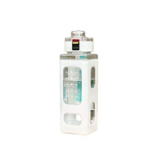 Water Bottle with Removable Straw and Time Marker for Drink