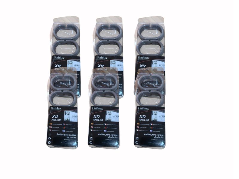 6PCS-Grey Shower Curtain Rings - 12 Pack