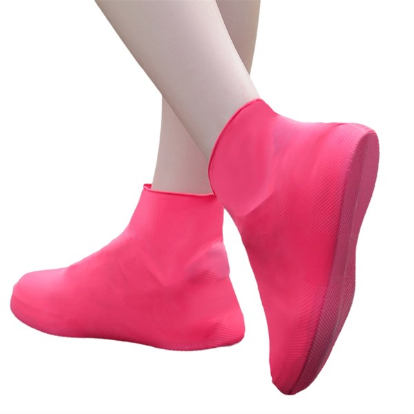 Anti-Slip Latex Shoe Covers Reusable Non-Slip Waterproof Black