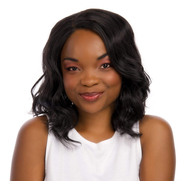 LolaSilk 11.5" T-part Body Wave Wig - Synthetic hair / Natural Black