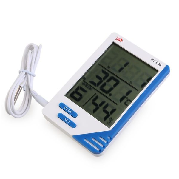 LCD Screen Digital Hygrometer Thermometer With Clock Temperature Humidity