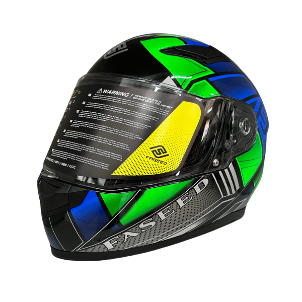 Faseed FS-816 14-1 Multi Green/Blue Helmet