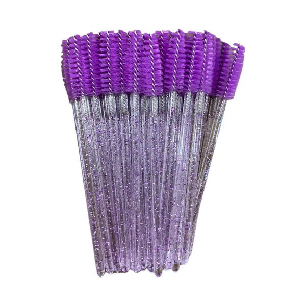 50 Piece Disposable Eyelash Mascara Brushes Wands Applicator Purple
