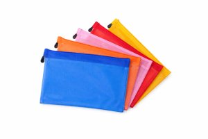 A6 Mesh Zipper Bags - Assorted Colours, Pack of 12-3 x 12 Packs