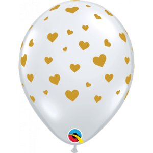 Qualatex 11 Inch Latex Round Balloon with Hearts