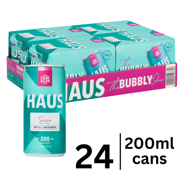 HAUS Secco - Semi Sparkling Wihte Wine - 24 Pack