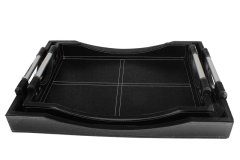 Finesse Defined Leather Serving Tray Set - Twin Set