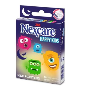 3M Nexcare Happy Kids Breathable Plasters - Monsters - Pack of 20