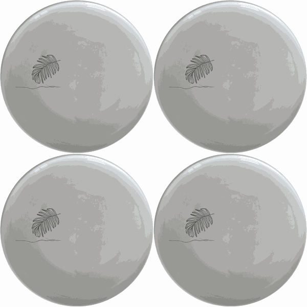 Tropical Palm Fronds Sunset Side Plate Set of 4 - Range 2