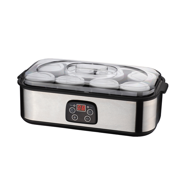 MDMV Electronic Yogurt Maker - 25W Stainless Steel Body, 1.5L 8 Glass Jars