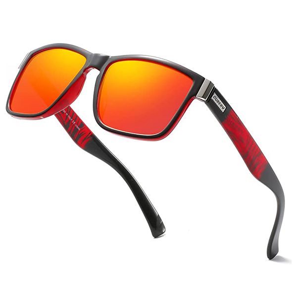 Dubery High Quality Polarized Sunglasses - Gloss Red