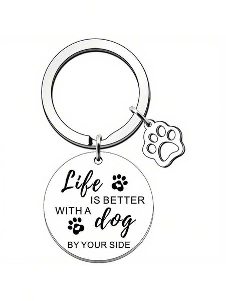 Dog lover keyring, key holder, Life Is Better With A Dog