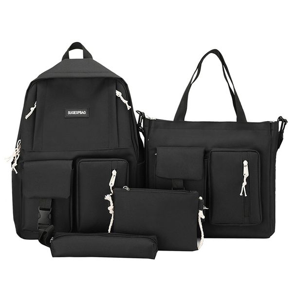 4 Pieces canvas backpack set
