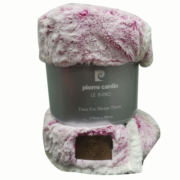 Pierre Cardin - Faux Fur Sherpa Throw - Pink