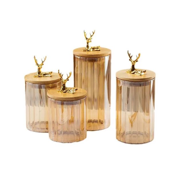 4-Piece Airtight Glass Kitchen Storage Jars - Food Storage Container Set