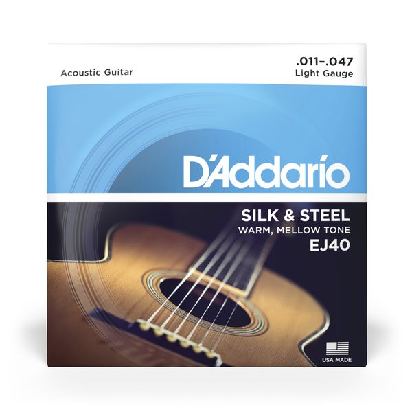 D'Addario EJ40 Silk &amp; Steel Folk Acoustic Guitar Strings 11-47