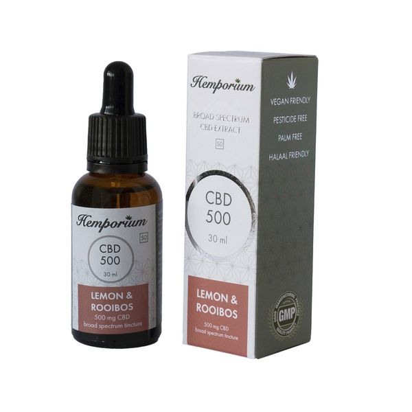 Hemporium 500mg CBD Oil Broad Spectrum - Lemon &amp; Rooibos 30ml