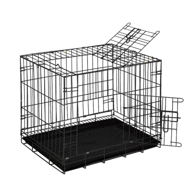 24''Portable Foldable Metal Wire Crate - Sturdy Pet Cage &amp; Dog Carrier