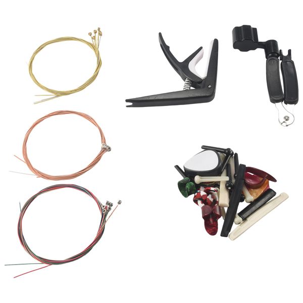 34 PCS Guitar Accessories Including Picks,Capo,Guitar Strings