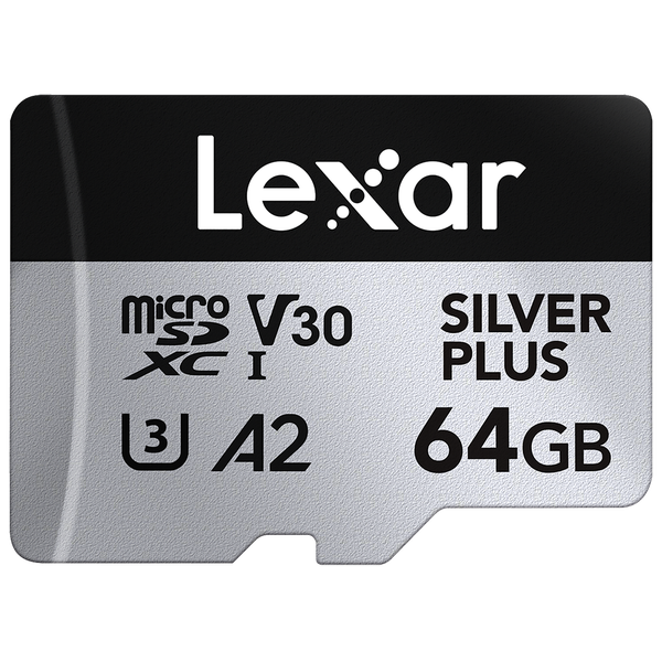 Lexar SD Micro SILVER PLUS UHS-I 64GB + SD Adapter