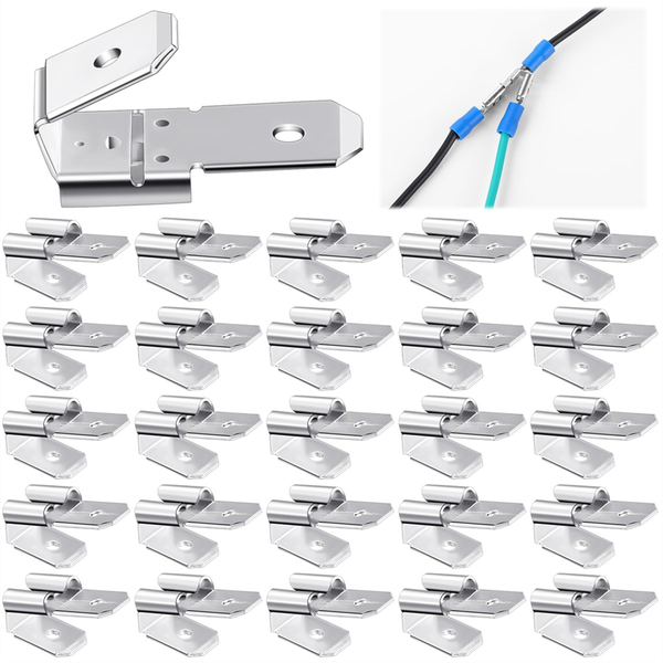25 Pcs Double Piggyback Spade Connectors,Female Male Quick Disconnect Pigg