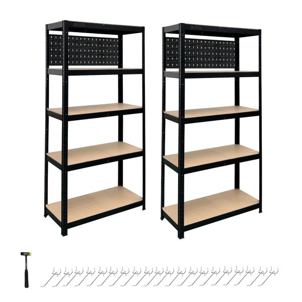 Anchor Racking 2x5 Tier Shelving 180x90x30cm 250Kg Shelf Pegboard &amp; Hammer